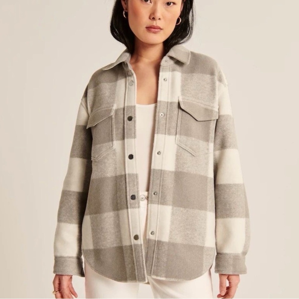 Abercrombie & Fitch Plaid Shirt Jacket - Picture 1 of 8